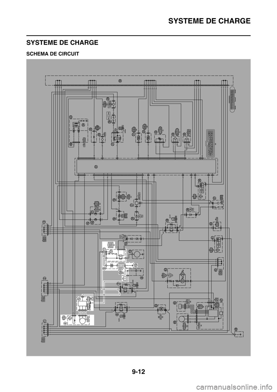 YAMAHA WR 250F 2017 Notices Demploi (in French) SYSTEME DE CHARGE
9-12
FAS27200
SYSTEME DE CHARGE
FAS2GB2365SCHEMA DE CIRCUIT
ONOFF
ONOFF
BBB
BBB
RRR
RRR/L
Br Br Br
Br Br
(Gy)
(Gy)B/LGyWW WB Gy
B R
WW W
BR
R,R/Y
G
R
Y/B
R,R/W
Br
RL/R
(B)R/YR/WBr/WL YAMAHA WR 250F 2017 Notices Demploi (in French) SYSTEME DE CHARGE
9-12
FAS27200
SYSTEME DE CHARGE
FAS2GB2365SCHEMA DE CIRCUIT
ONOFF
ONOFF
BBB
BBB
RRR
RRR/L
Br Br Br
Br Br
(Gy)
(Gy)B/LGyWW WB Gy
B R
WW W
BR
R,R/Y
G
R
Y/B
R,R/W
Br
RL/R
(B)R/YR/WBr/WL