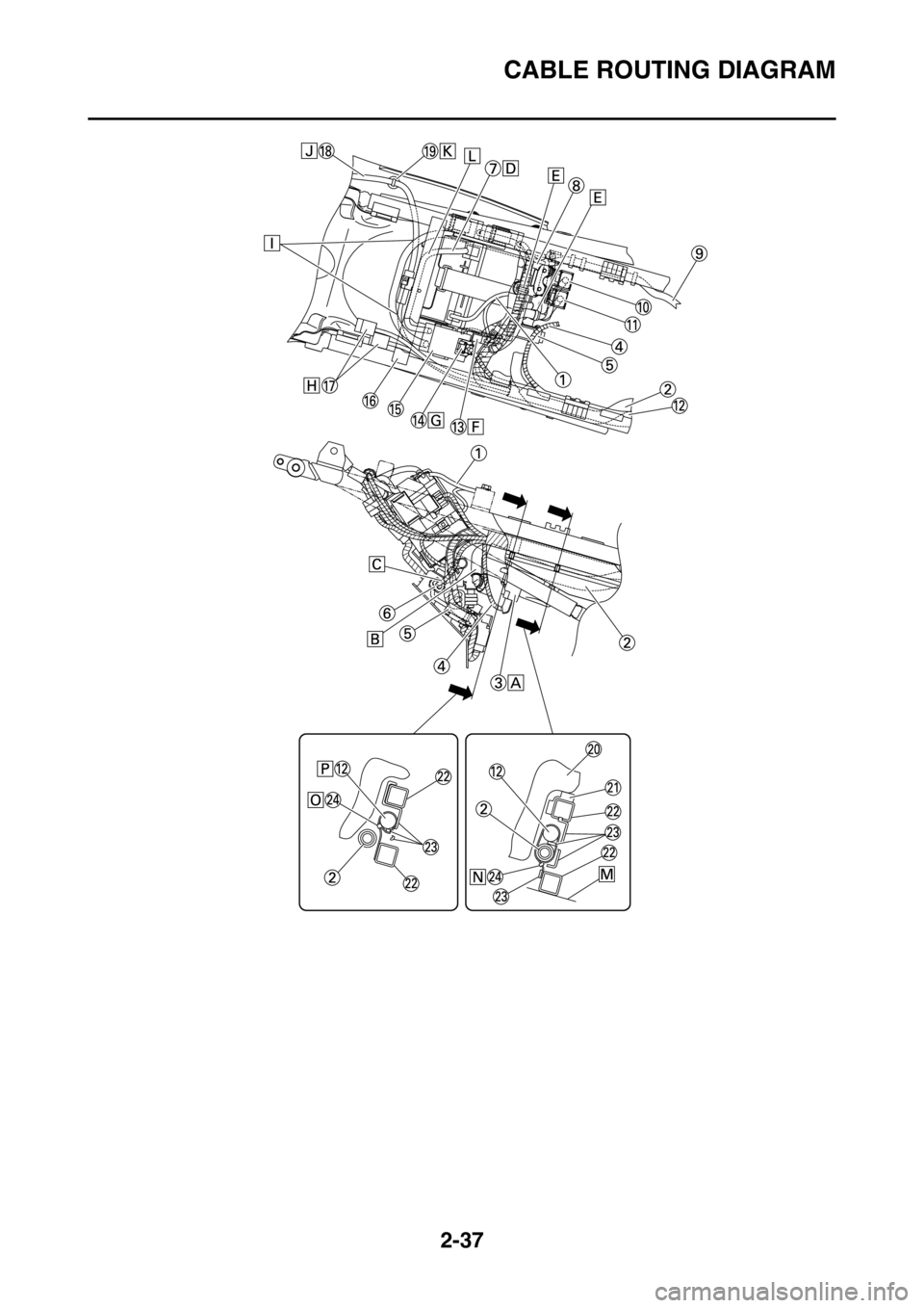 YAMAHA WR 250F 2016 Manual Online CABLE ROUTING DIAGRAM
2-37 YAMAHA WR 250F 2016 Manual Online CABLE ROUTING DIAGRAM
2-37