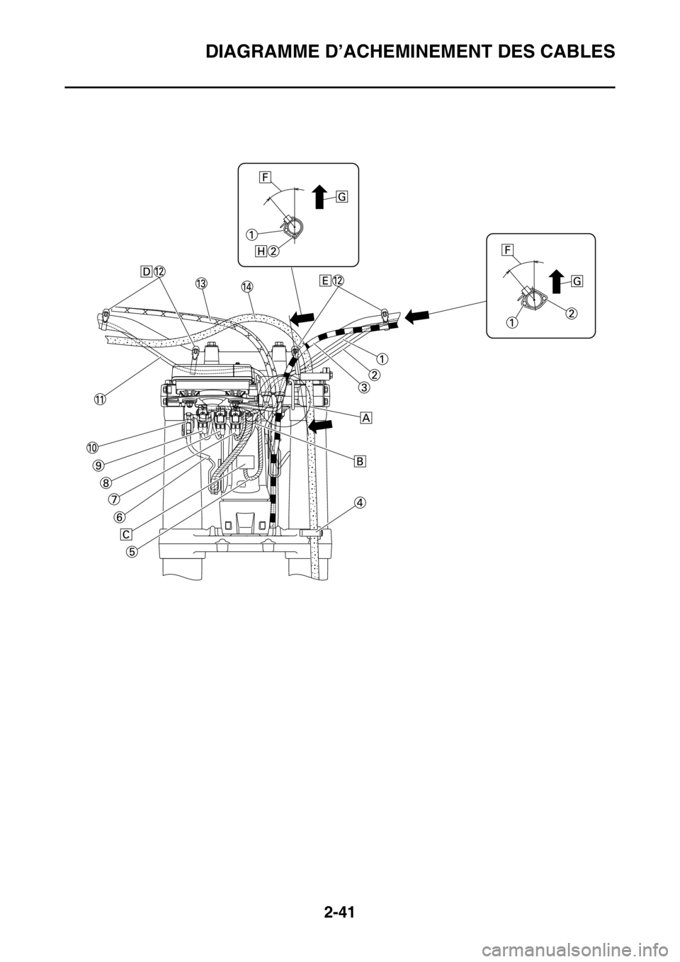 YAMAHA WR 250F 2016 Notices Demploi (in French) DIAGRAMME D’ACHEMINEMENT DES CABLES
2-41 YAMAHA WR 250F 2016 Notices Demploi (in French) DIAGRAMME D’ACHEMINEMENT DES CABLES
2-41
