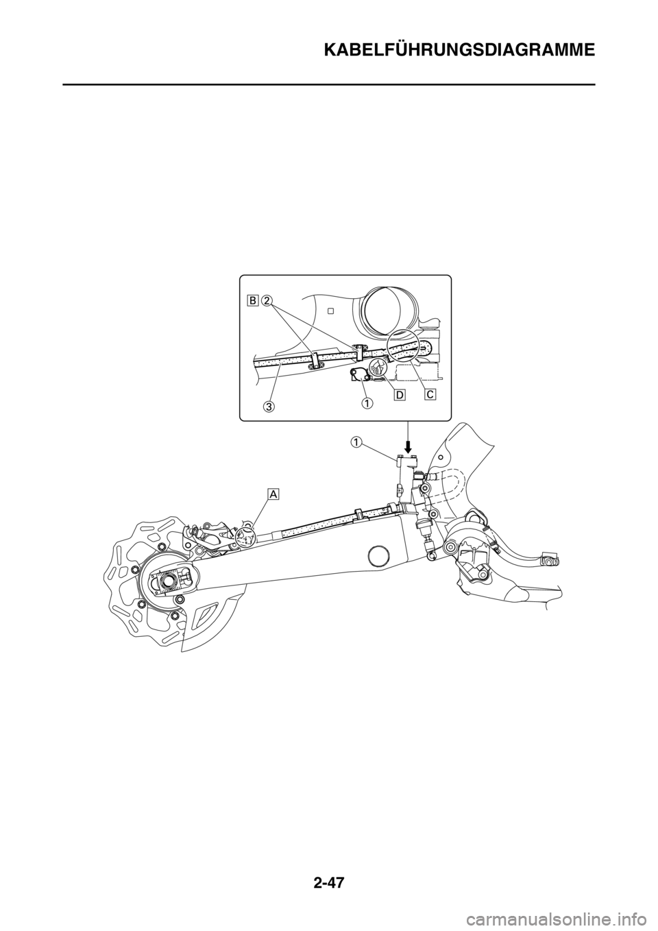 YAMAHA WR 250F 2015  Betriebsanleitungen (in German) KABELFÜHRUNGSDIAGRAMME
2-47 
