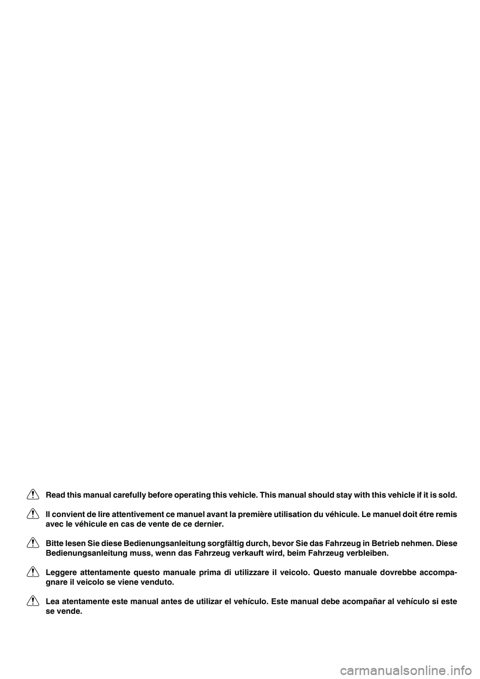 YAMAHA WR 250F 2011 Owners Manual Read this manual carefully before operating this vehicle. This manual should stay with this vehicle if it is sold.
Il convient de lire attentivement ce manuel avant la première utilisation du véhicu YAMAHA WR 250F 2011 Owners Manual Read this manual carefully before operating this vehicle. This manual should stay with this vehicle if it is sold.
Il convient de lire attentivement ce manuel avant la première utilisation du véhicu