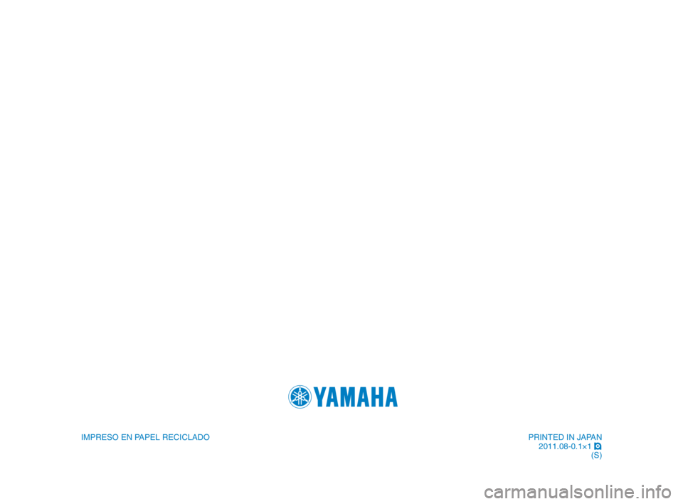 YAMAHA WR 250R 2012 Manuale de Empleo (in Spanish) IMPRESO EN PAPEL RECICLADOPRINTED IN \fAPAN2011.0\b-0.1×1 !
(S)
U32DS8_Hyoshi.indd 42011/07/31 9:50:22 YAMAHA WR 250R 2012 Manuale de Empleo (in Spanish) IMPRESO EN PAPEL RECICLADOPRINTED IN \fAPAN2011.0\b-0.1×1 !
(S)
U32DS8_Hyoshi.indd 42011/07/31 9:50:22