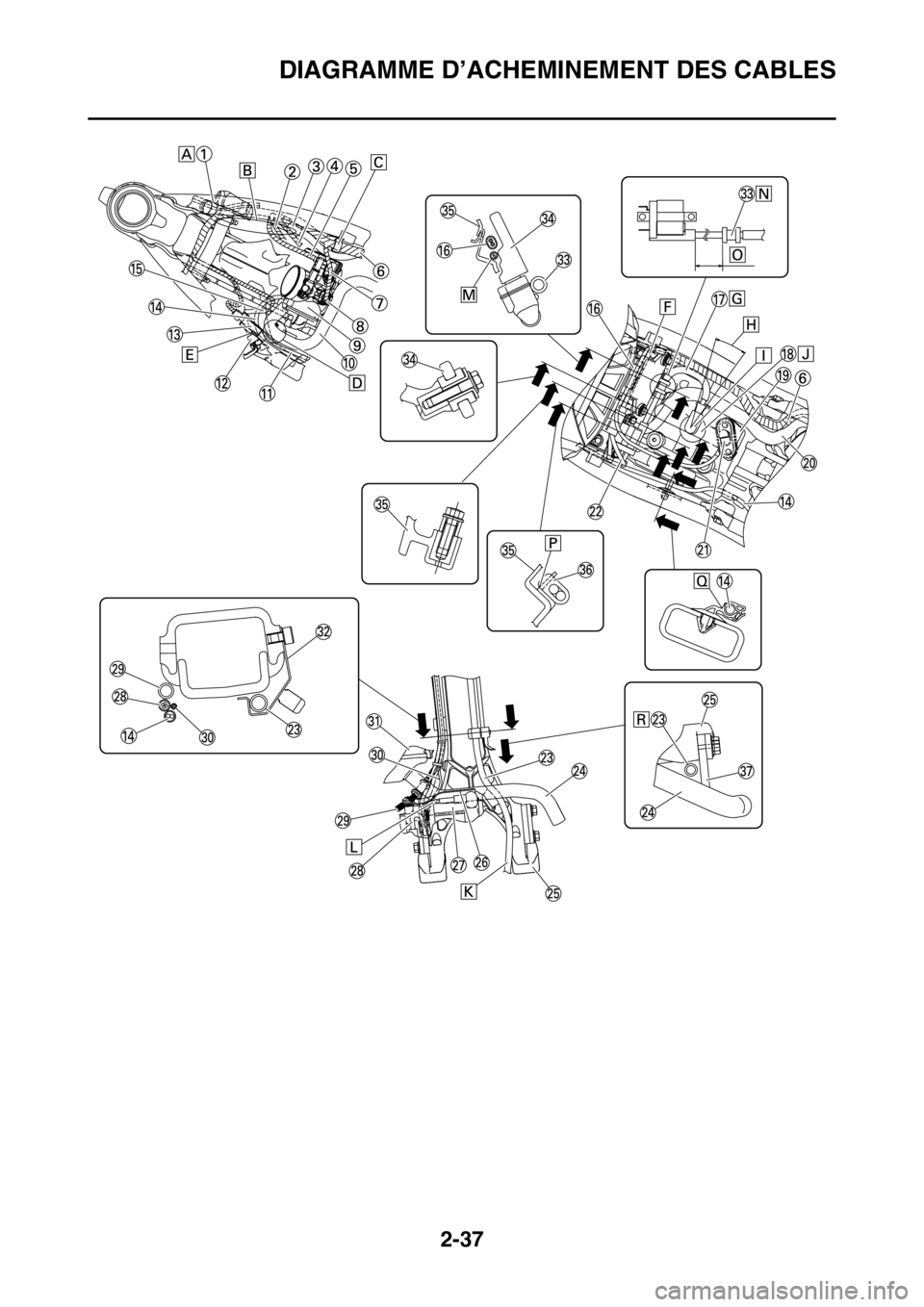 YAMAHA WR 450F 2016 Notices Demploi (in French) DIAGRAMME D’ACHEMINEMENT DES CABLES
2-37 YAMAHA WR 450F 2016 Notices Demploi (in French) DIAGRAMME D’ACHEMINEMENT DES CABLES
2-37