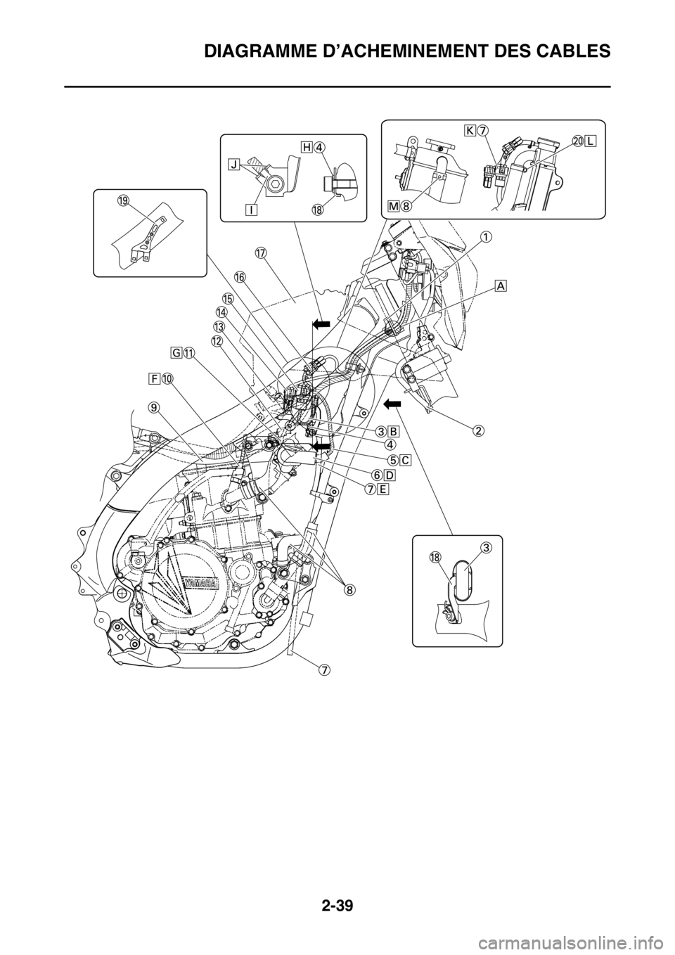 YAMAHA WR 450F 2016 Notices Demploi (in French) DIAGRAMME D’ACHEMINEMENT DES CABLES
2-39 YAMAHA WR 450F 2016 Notices Demploi (in French) DIAGRAMME D’ACHEMINEMENT DES CABLES
2-39