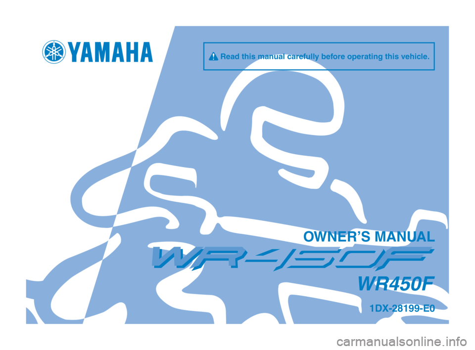 YAMAHA WR 450F 2012  Owners Manual 