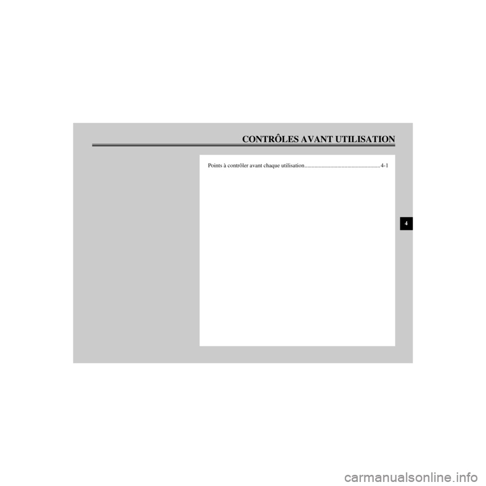 YAMAHA XJ600N 2000 Notices Demploi (in French) R
CONTRïLES AVANT UTILISATION
/home/Imai/imai_data/YMC-om/AA9157_XJ600SN-F6/French/F-4TOC.frame
Points ˆ contr™ler avant chaque utilisation ..................................................... 4- YAMAHA XJ600N 2000 Notices Demploi (in French) R
CONTRïLES AVANT UTILISATION
/home/Imai/imai_data/YMC-om/AA9157_XJ600SN-F6/French/F-4TOC.frame
Points ˆ contr™ler avant chaque utilisation ..................................................... 4-