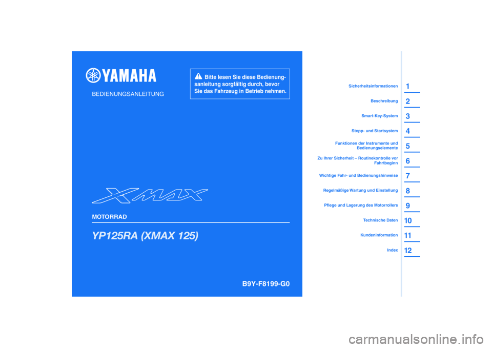 YAMAHA XMAX 125 2021  Betriebsanleitungen (in German) 