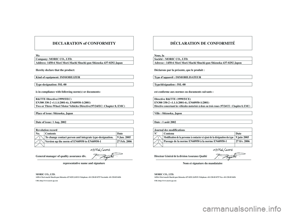 YAMAHA XMAX 250 2007 Notices Demploi (in French) 1C0-F8199-F3.qxd 3/11/06 12:34 Página 2 YAMAHA XMAX 250 2007 Notices Demploi (in French) 1C0-F8199-F3.qxd 3/11/06 12:34 Página 2