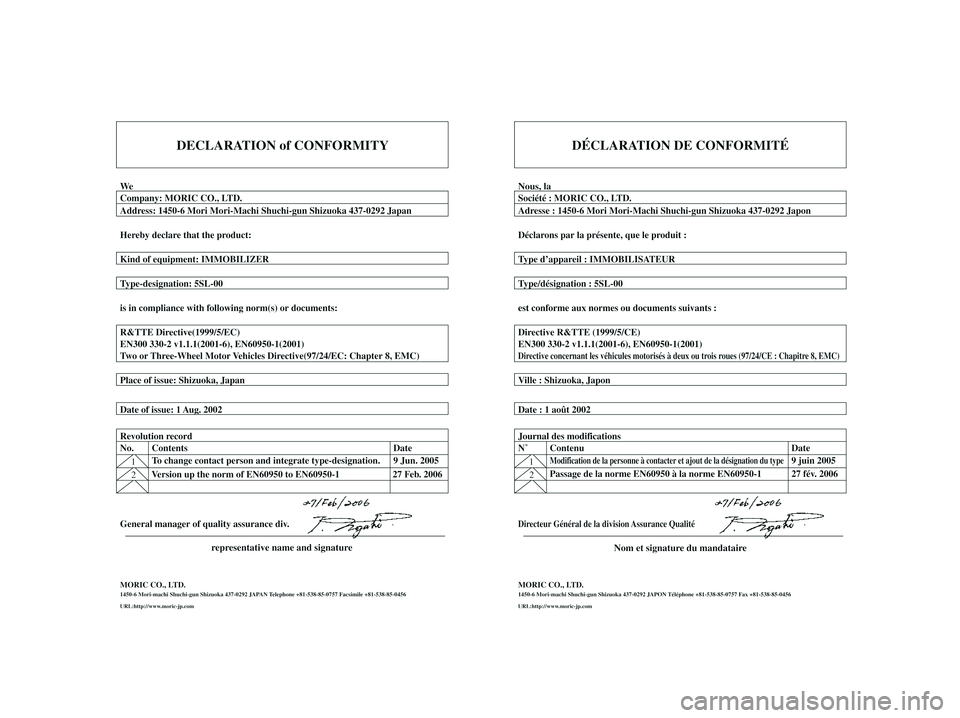 YAMAHA XMAX 250 2007  Notices Demploi (in French) 1C0-F8199-F3.qxd  3/11/06 12:34  Página 2 