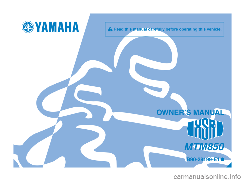 YAMAHA XSR 900 2017  Owners Manual 