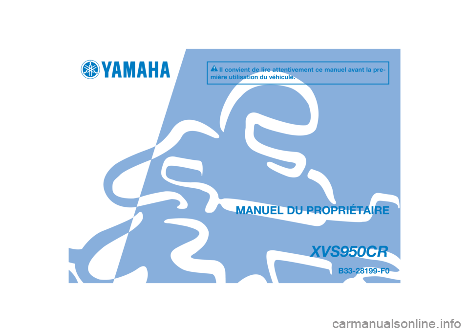 YAMAHA XVS950 2015  Notices Demploi (in French) DIC183
XVS950CR
MANUEL DU PROPRIÉTAIRE
Il convient de lire attentivement ce manuel avant la pre-
mière utilisation du véhicule.
B33-28199-F0
[French  (F)] 