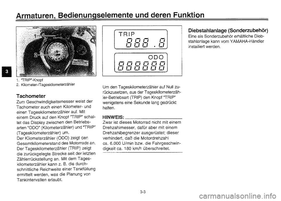YAMAHA XVZ1300A 2000 Betriebsanleitungen (in German) YAMAHA XVZ1300A 2000 Betriebsanleitungen (in German)