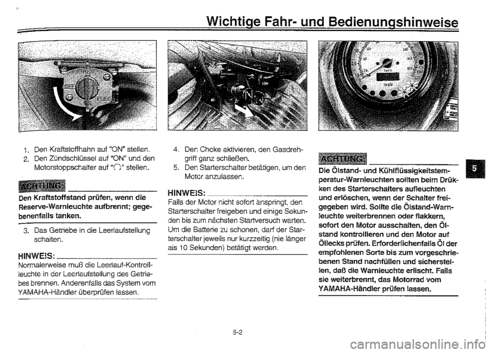 YAMAHA XVZ1300A 2000 Betriebsanleitungen (in German) YAMAHA XVZ1300A 2000 Betriebsanleitungen (in German)