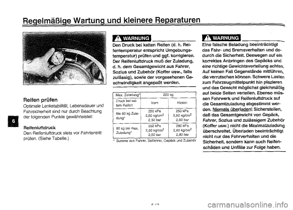 YAMAHA XVZ1300A 2000  Betriebsanleitungen (in German) 