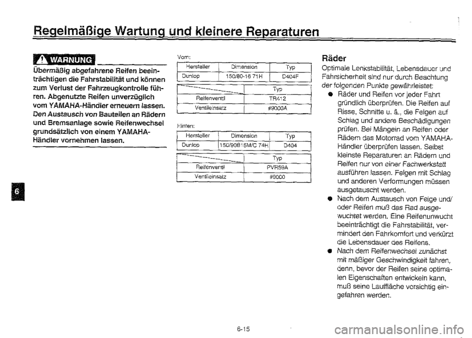 YAMAHA XVZ1300A 2000  Betriebsanleitungen (in German) 