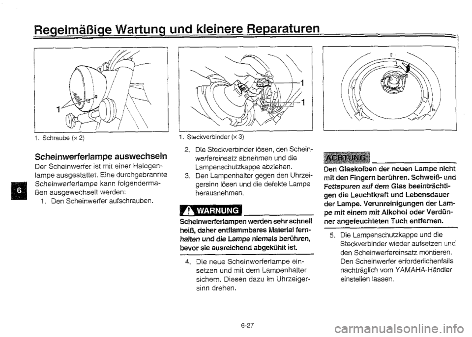 YAMAHA XVZ1300A 2000 Betriebsanleitungen (in German) YAMAHA XVZ1300A 2000 Betriebsanleitungen (in German)