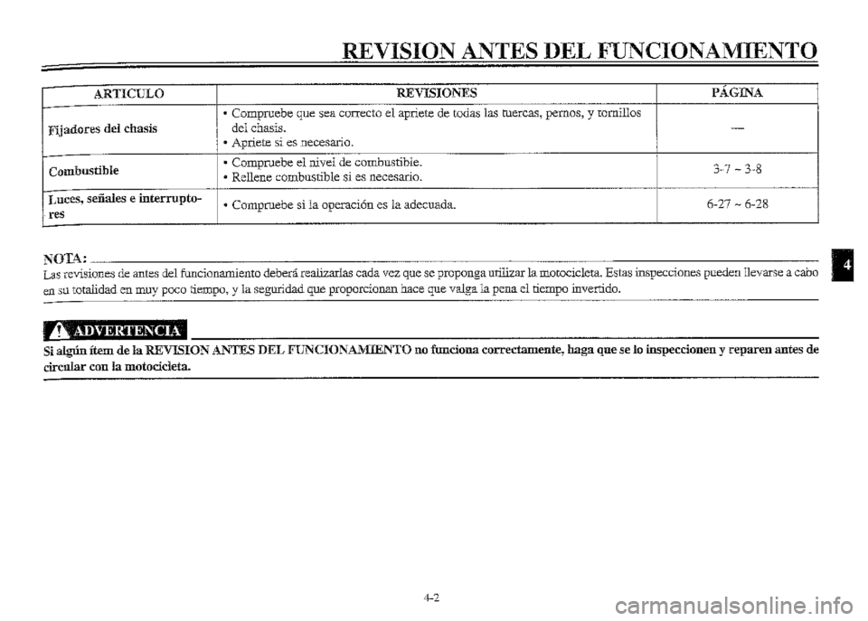 YAMAHA XVZ1300A 2000  Manuale de Empleo (in Spanish) 