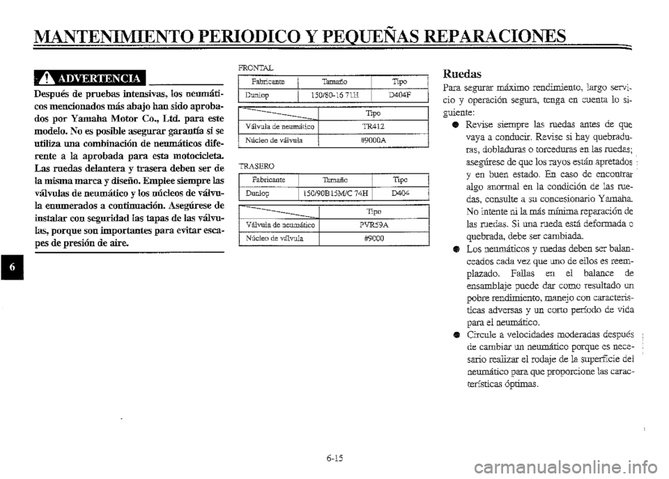 YAMAHA XVZ1300A 2000  Manuale de Empleo (in Spanish) 