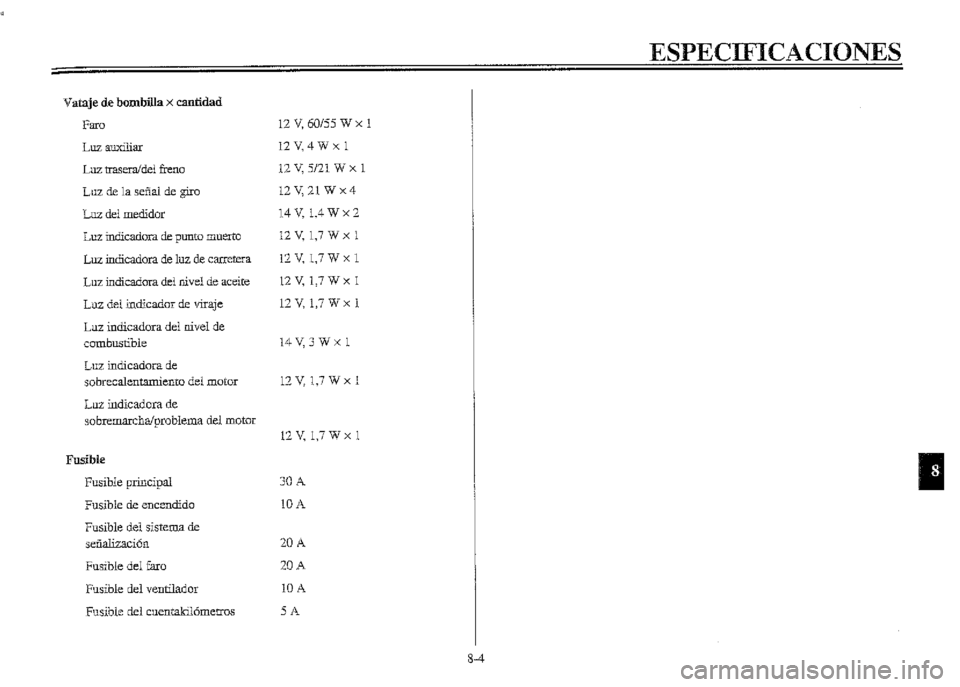 YAMAHA XVZ1300A 2000 Manuale de Empleo (in Spanish) YAMAHA XVZ1300A 2000 Manuale de Empleo (in Spanish)
