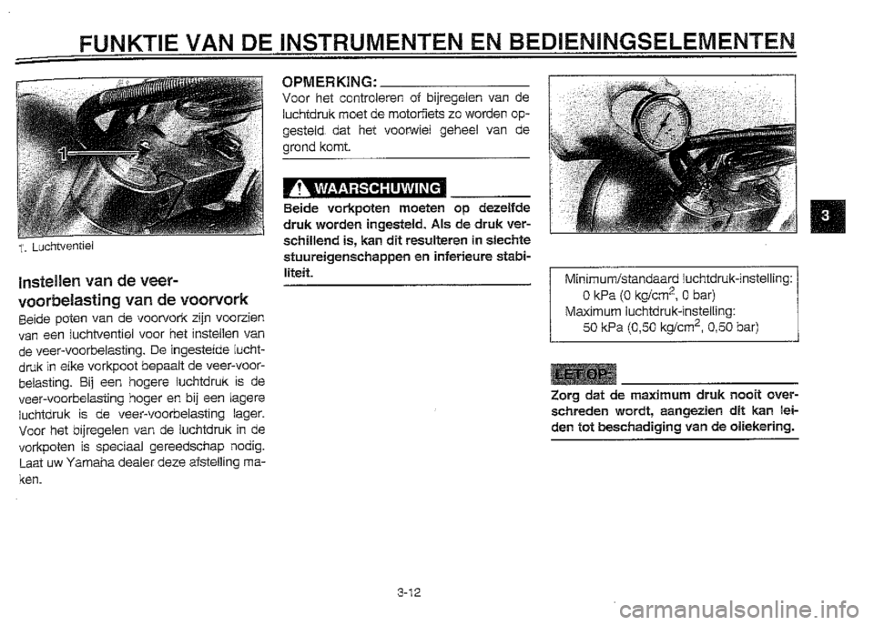 YAMAHA XVZ1300A 2000  Instructieboekje (in Dutch) 