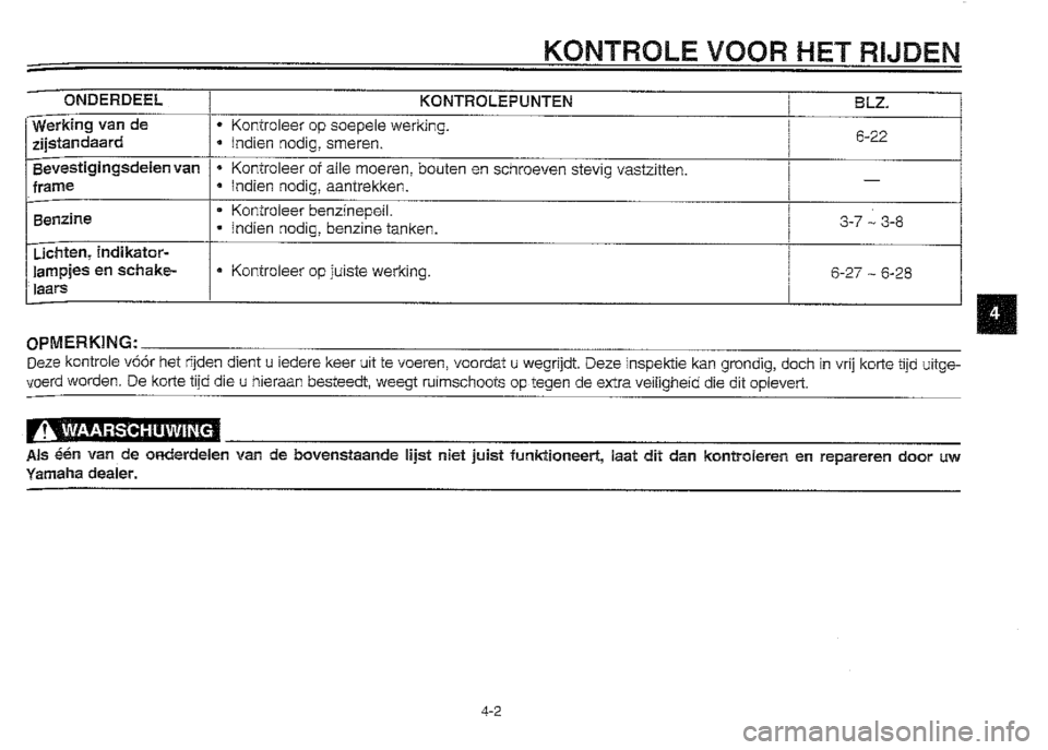 YAMAHA XVZ1300A 2000  Instructieboekje (in Dutch) 