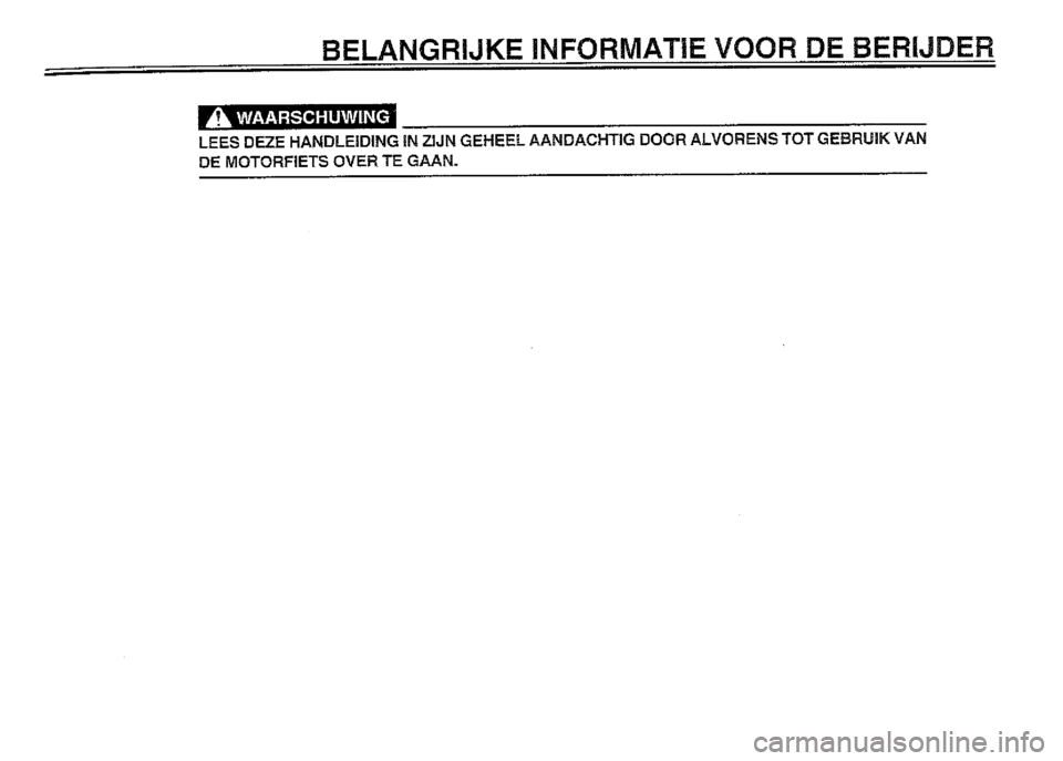 YAMAHA XVZ1300A 2000 Instructieboekje (in Dutch) YAMAHA XVZ1300A 2000 Instructieboekje (in Dutch)