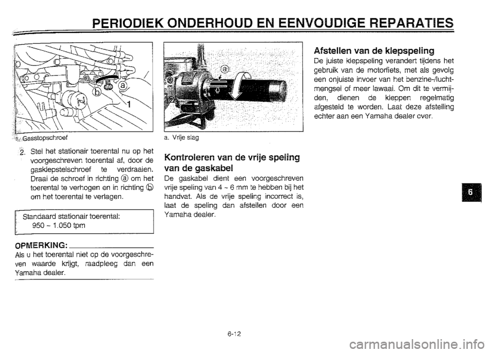YAMAHA XVZ1300A 2000  Instructieboekje (in Dutch) 