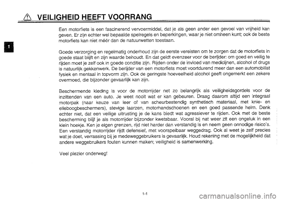 YAMAHA XVZ1300A 2000 Instructieboekje (in Dutch) YAMAHA XVZ1300A 2000 Instructieboekje (in Dutch)
