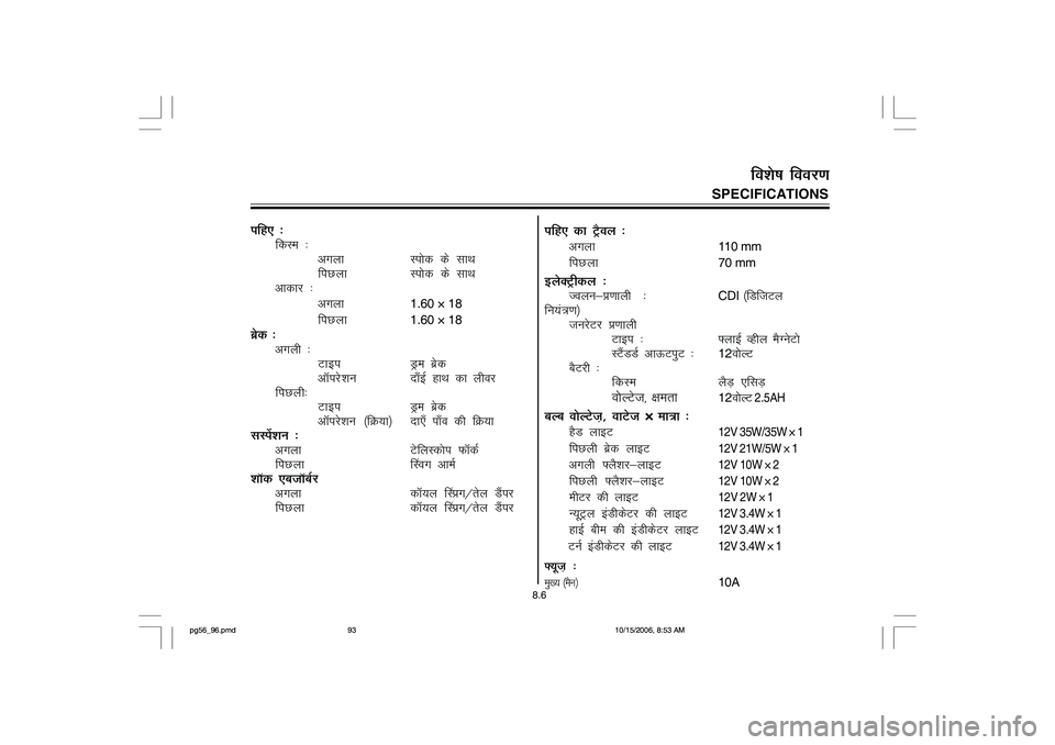 YAMAHA YD110 2007 Owners Manual ifg, %
fdLe %
vxyk Liksd ds lkFk
fiNykLiksd ds lkFk
vkdkj %
vxyk
1.60 × 18
fiNyk
1.60 × 18
czsd %
vxyh %
VkbiMªe czsd
vkWijskunk¡bZ gkFk dk yhoj
fiNyh%
VkbiMªe czsd
vkWijsku ¼fØ;k½nk,¡ ik¡ YAMAHA YD110 2007 Owners Manual ifg, %
fdLe %
vxyk Liksd ds lkFk
fiNykLiksd ds lkFk
vkdkj %
vxyk
1.60 × 18
fiNyk
1.60 × 18
czsd %
vxyh %
VkbiMªe czsd
vkWijskunk¡bZ gkFk dk yhoj
fiNyh%
VkbiMªe czsd
vkWijsku ¼fØ;k½nk,¡ ik¡