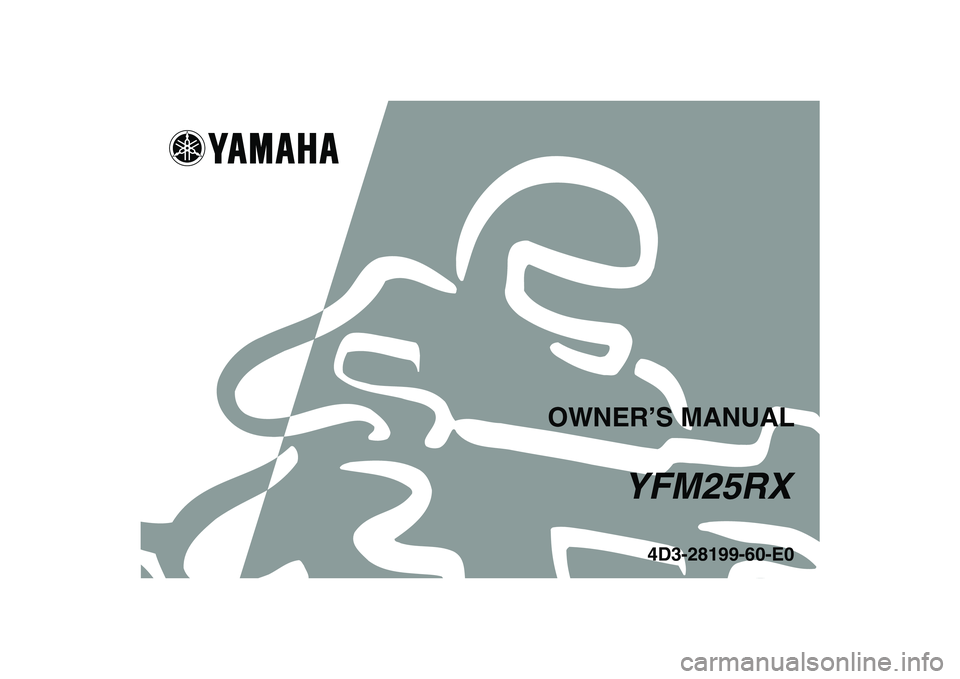 YAMAHA YFM250R 2008  Owners Manual   
This A
4D3-28199-60-E0
YFM25RX
OWNER’S MANUAL 