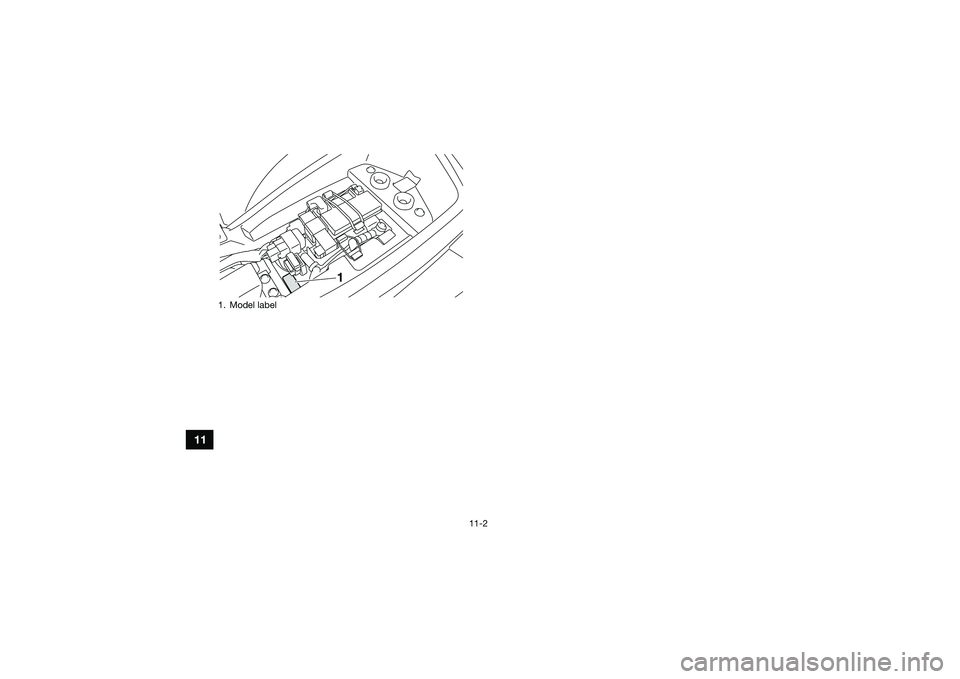 YAMAHA YFM90 2016  Owners Manual 11-2
11
1. Model label
1
UBD360E0.book  Page 2  Wednesday, February 25, 2015  2:41 PM 