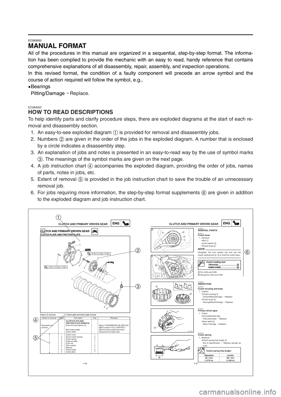 YAMAHA YZ125LC 2003 Notices Demploi (in French) EC083000
MANUAL FORMAT
All of the procedures in this manual are organized in a sequential, step-by-step format. The informa-
tion has been complied to provide the mechanic with an easy to read, handy YAMAHA YZ125LC 2003 Notices Demploi (in French) EC083000
MANUAL FORMAT
All of the procedures in this manual are organized in a sequential, step-by-step format. The informa-
tion has been complied to provide the mechanic with an easy to read, handy