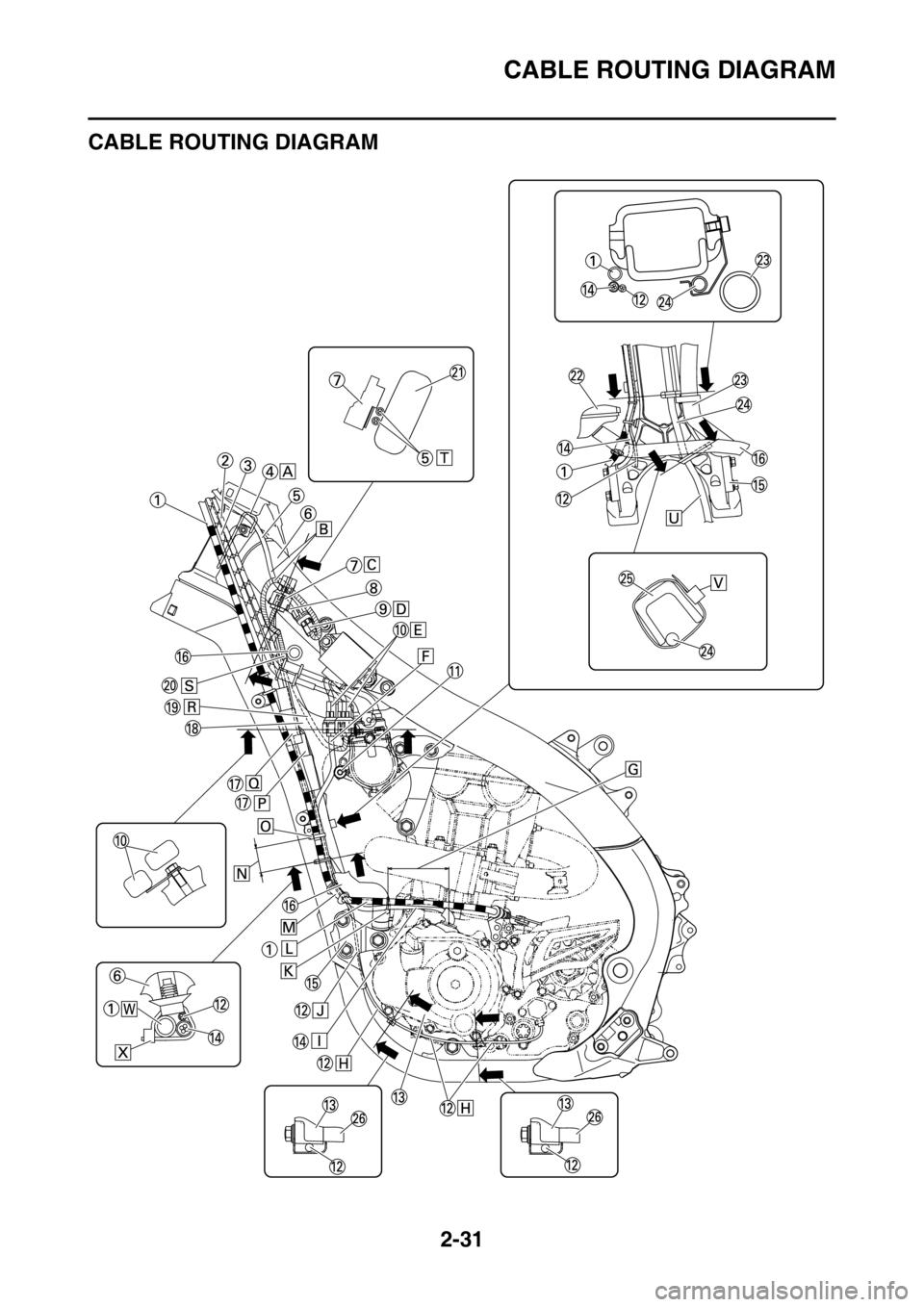 YAMAHA YZ250F 2016 Manual PDF CABLE ROUTING DIAGRAM
2-31
EAS1SM9062
CABLE ROUTING DIAGRAM YAMAHA YZ250F 2016 Manual PDF CABLE ROUTING DIAGRAM
2-31
EAS1SM9062
CABLE ROUTING DIAGRAM