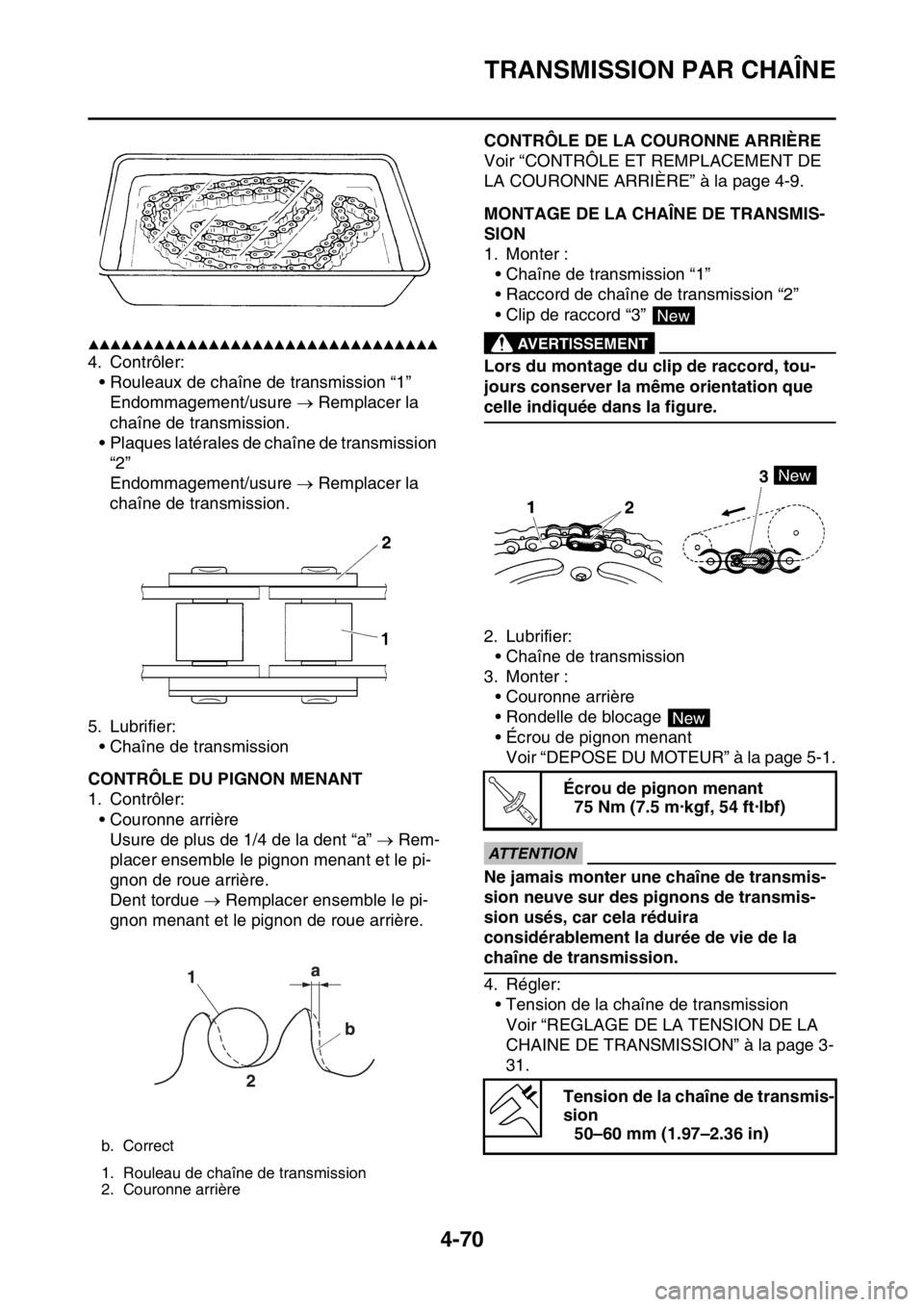 YAMAHA YZ250F 2015 Notices Demploi (in French) TRANSMISSION PAR CHAÎNE
4-70
▲▲▲▲▲▲▲▲▲▲▲▲▲▲▲▲▲▲▲▲▲▲▲▲▲▲▲▲▲▲▲▲
4. Contrôler:
• Rouleaux de chaîne de transmission “1”
Endommagem YAMAHA YZ250F 2015 Notices Demploi (in French) TRANSMISSION PAR CHAÎNE
4-70
▲▲▲▲▲▲▲▲▲▲▲▲▲▲▲▲▲▲▲▲▲▲▲▲▲▲▲▲▲▲▲▲
4. Contrôler:
• Rouleaux de chaîne de transmission “1”
Endommagem