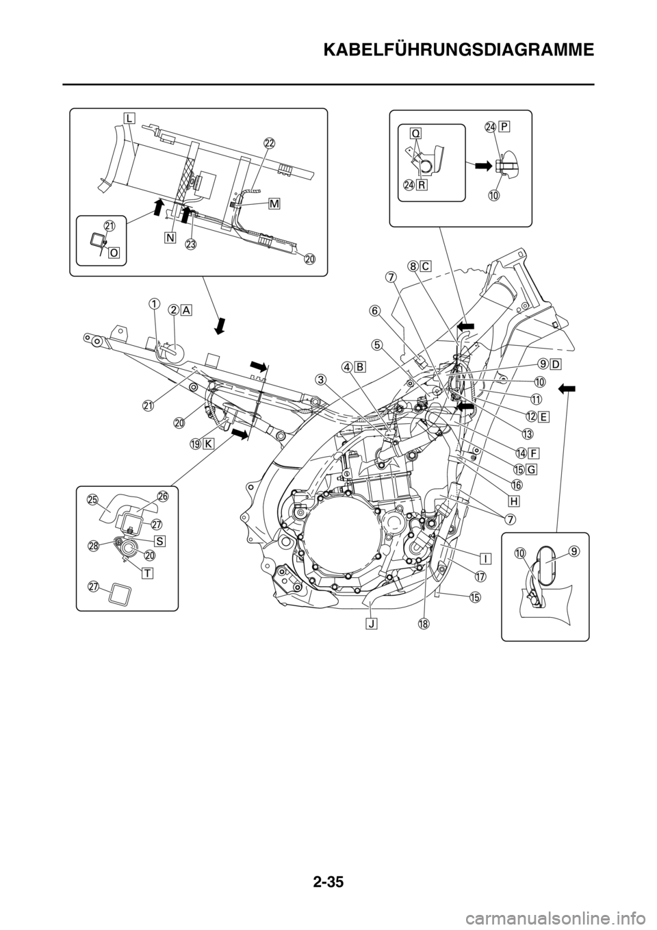 YAMAHA YZ250F 2014  Betriebsanleitungen (in German) KABELFÜHRUNGSDIAGRAMME
2-35 