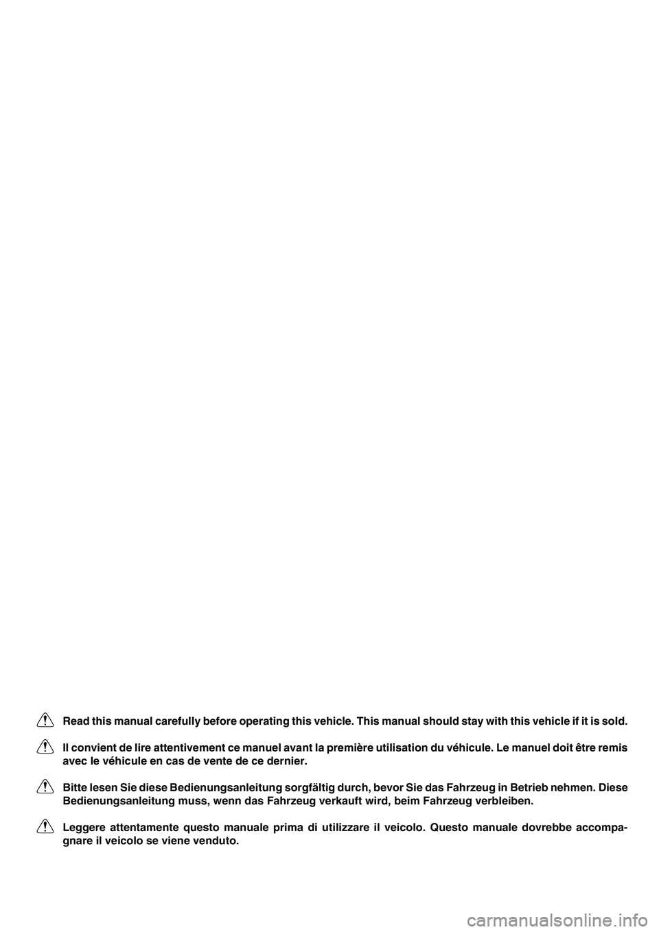 YAMAHA YZ250F 2011 Owners Manual Read this manual carefully before operating this vehicle. This manual should stay with this vehicle if it is sold.
Il convient de lire attentivement ce manuel avant la première utilisation du véhicu YAMAHA YZ250F 2011 Owners Manual Read this manual carefully before operating this vehicle. This manual should stay with this vehicle if it is sold.
Il convient de lire attentivement ce manuel avant la première utilisation du véhicu