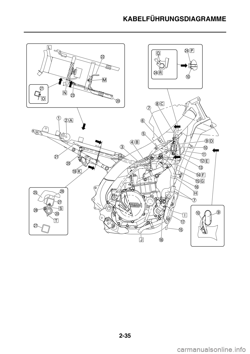 YAMAHA YZ450F 2015 Betriebsanleitungen (in German) KABELFÜHRUNGSDIAGRAMME
2-35 YAMAHA YZ450F 2015 Betriebsanleitungen (in German) KABELFÜHRUNGSDIAGRAMME
2-35