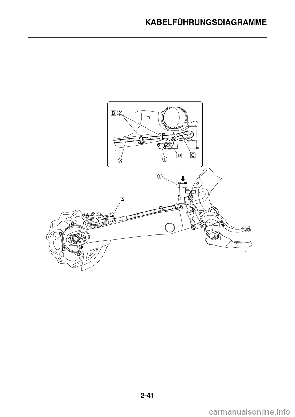 YAMAHA YZ450F 2014  Betriebsanleitungen (in German) KABELFÜHRUNGSDIAGRAMME
2-41 