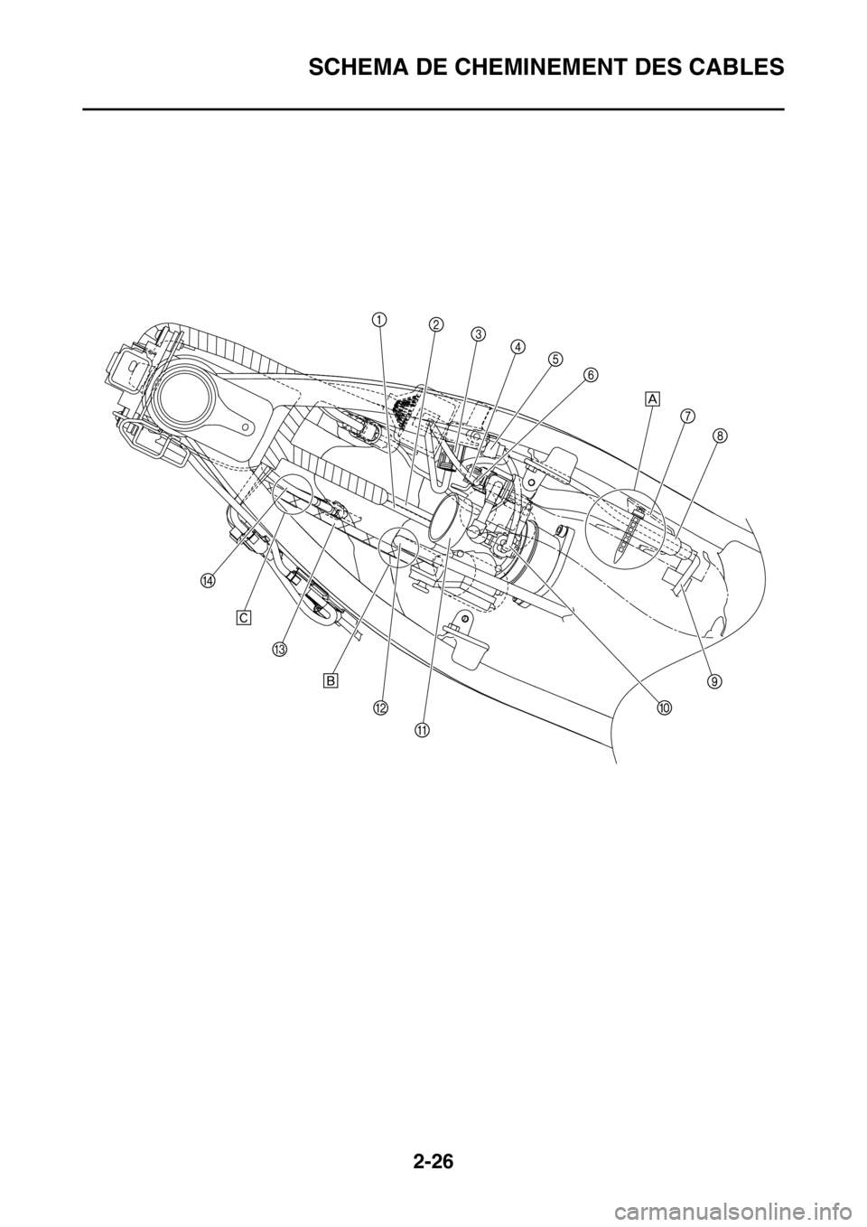 YAMAHA YZ450F 2012 Notices Demploi (in French) 2-26
SCHEMA DE CHEMINEMENT DES CABLES YAMAHA YZ450F 2012 Notices Demploi (in French) 2-26
SCHEMA DE CHEMINEMENT DES CABLES