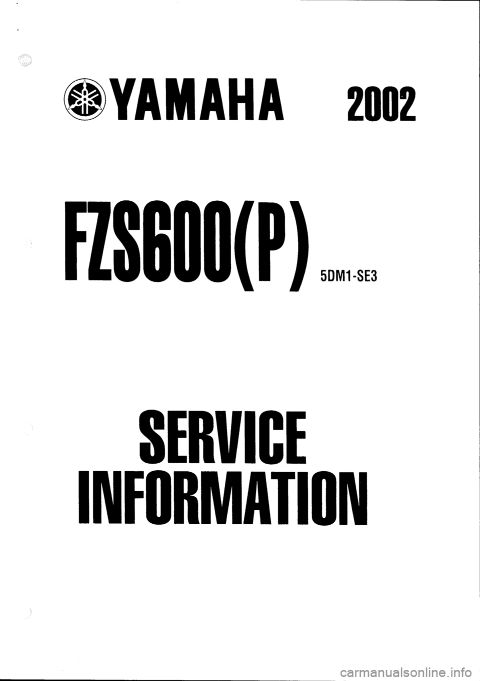 YAMAHA FZS600 2002  Workshop Manual 