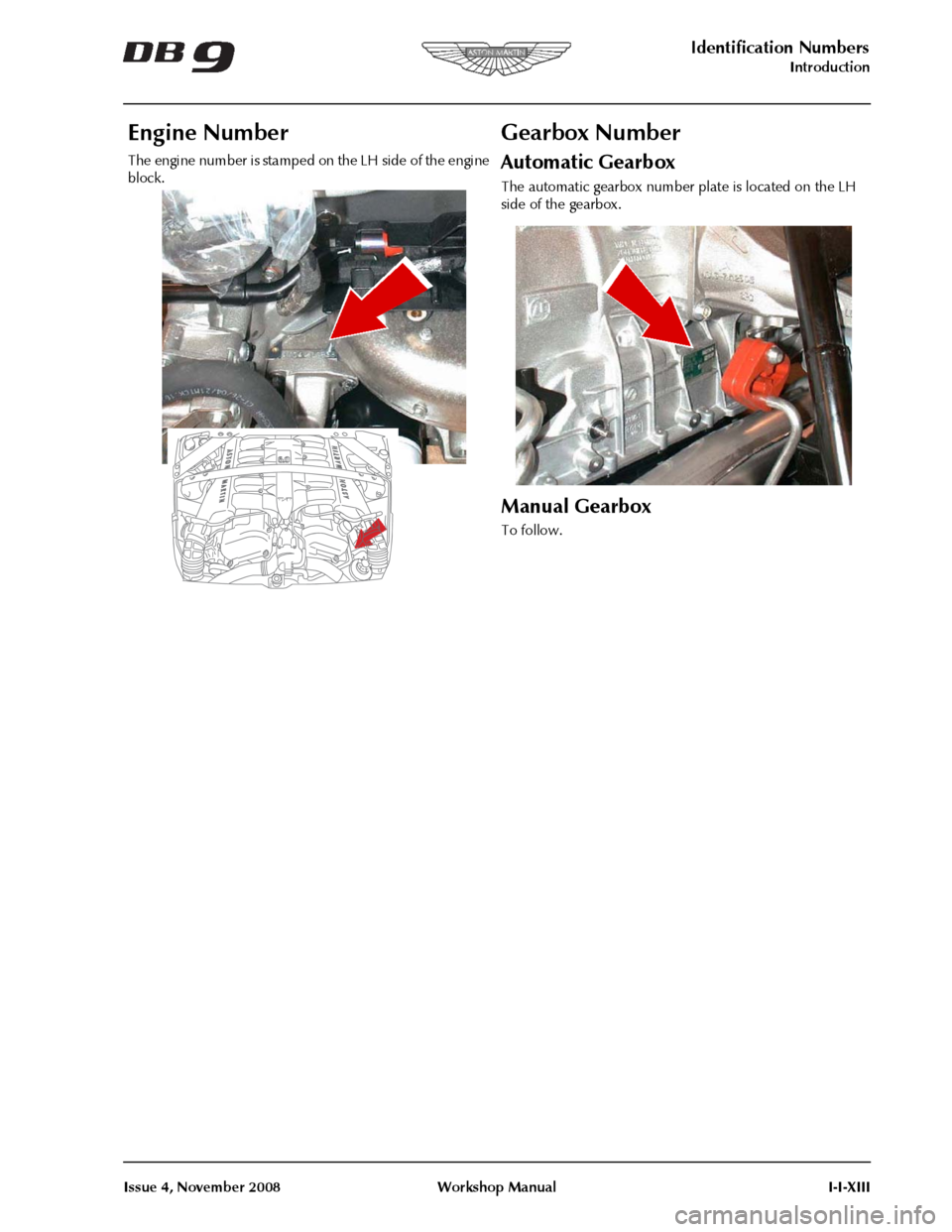 ASTON MARTIN DB9 2008 User Guide 