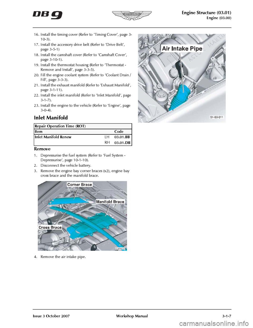 ASTON MARTIN DB9 2008  Workshop Manual 