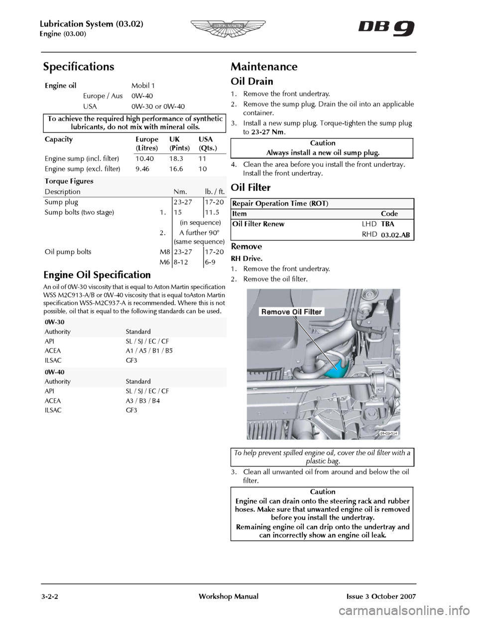 ASTON MARTIN DB9 2008  Workshop Manual 