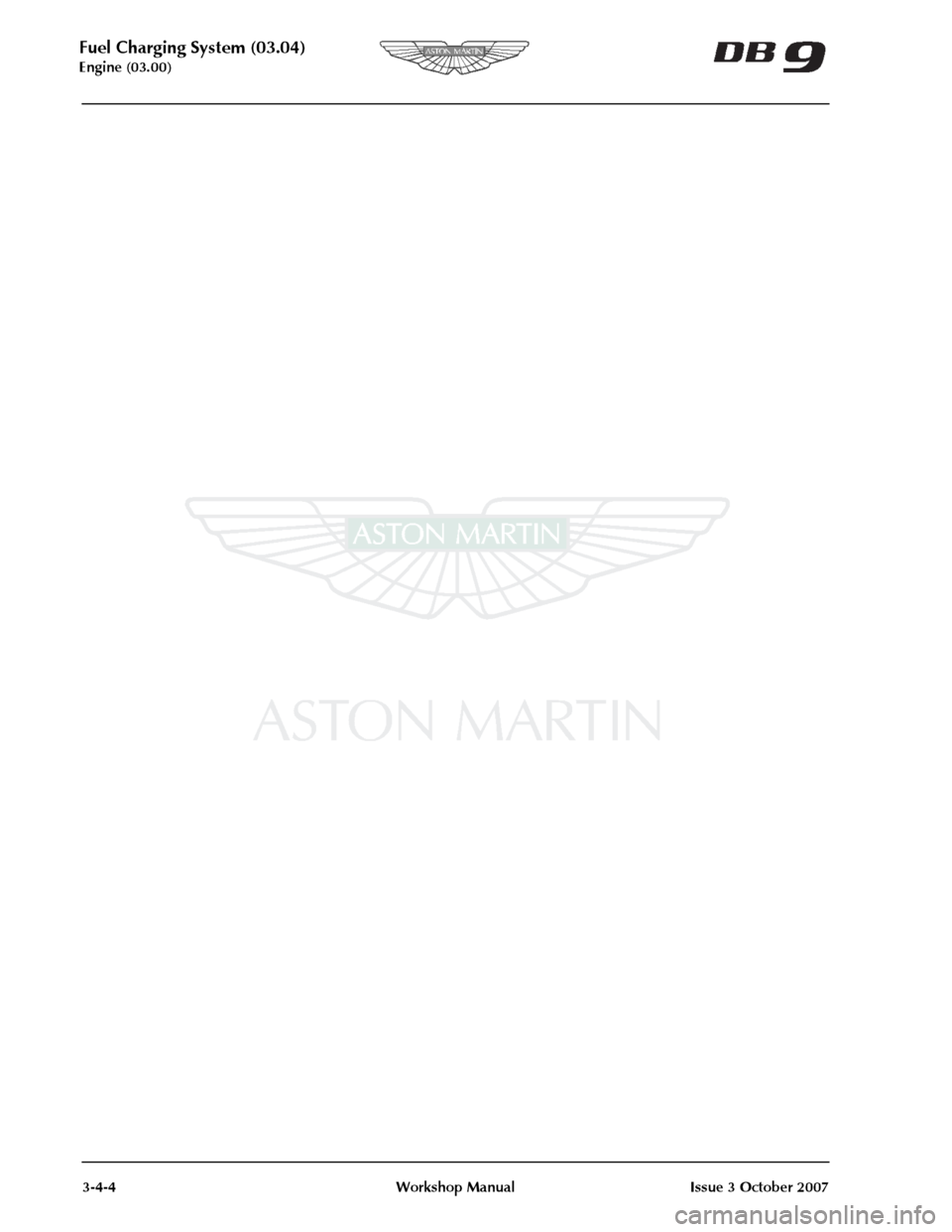 ASTON MARTIN DB9 2008  Workshop Manual 