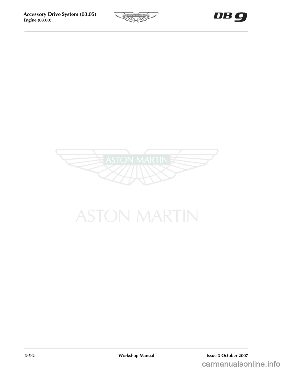 ASTON MARTIN DB9 2008  Workshop Manual 