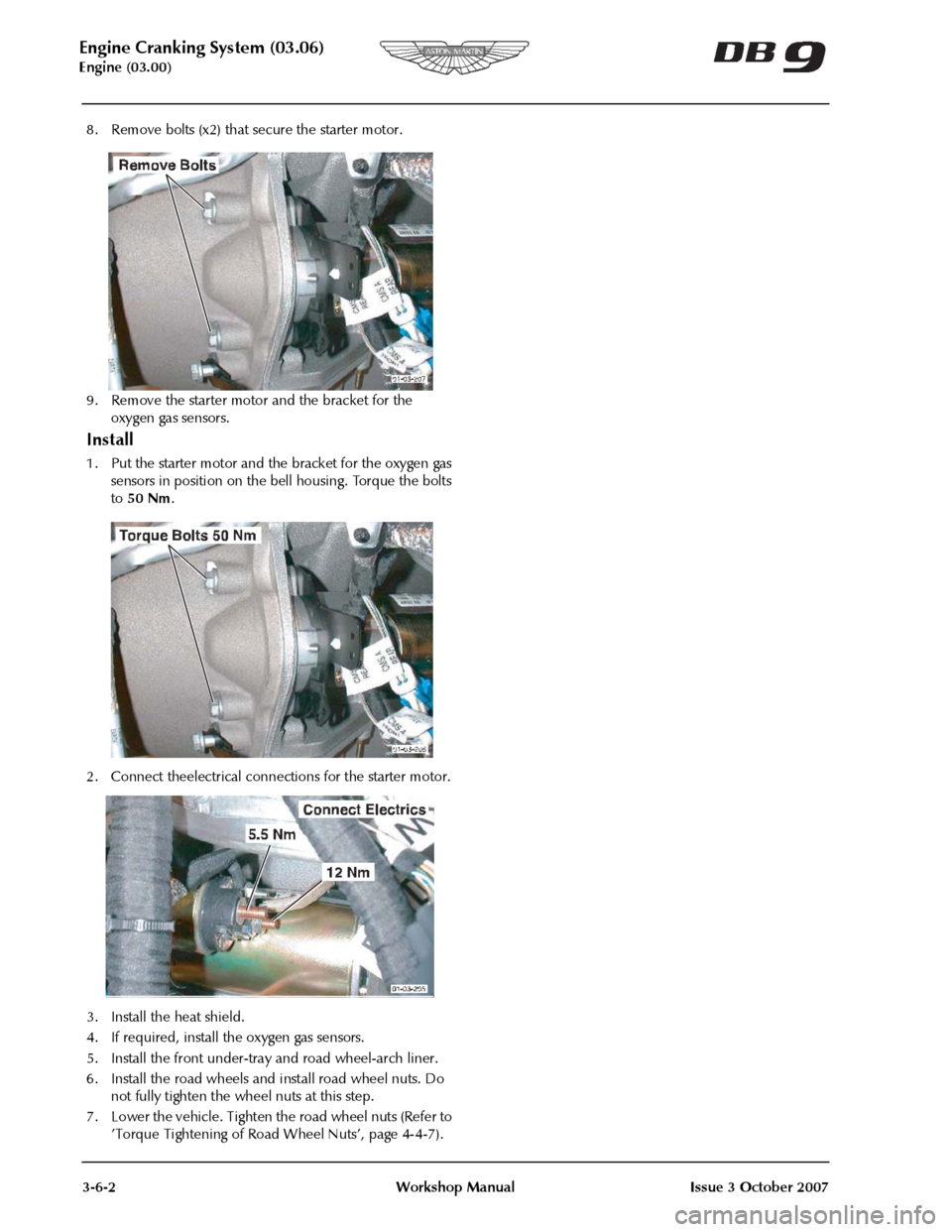 ASTON MARTIN DB9 2008  Workshop Manual 