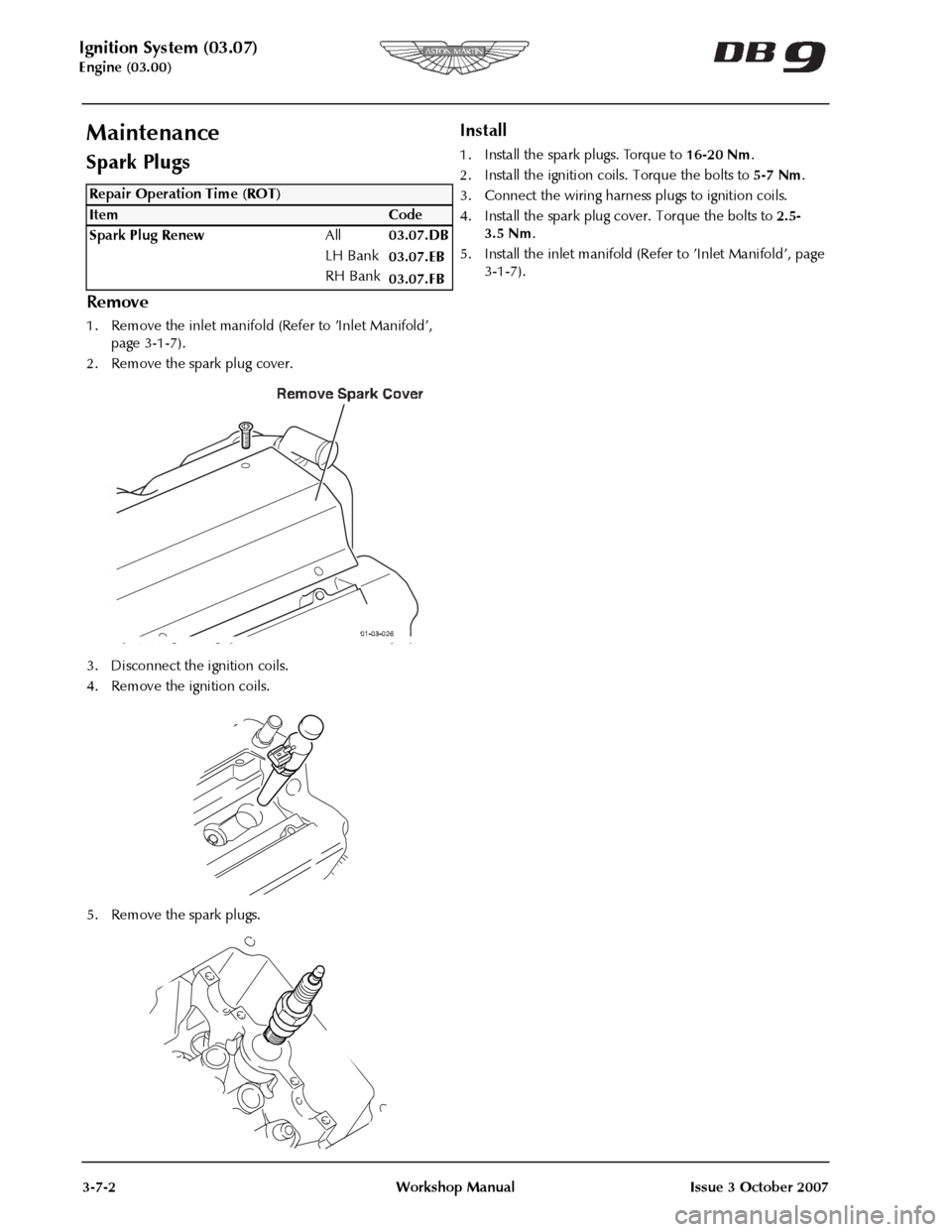 ASTON MARTIN DB9 2008  Workshop Manual 