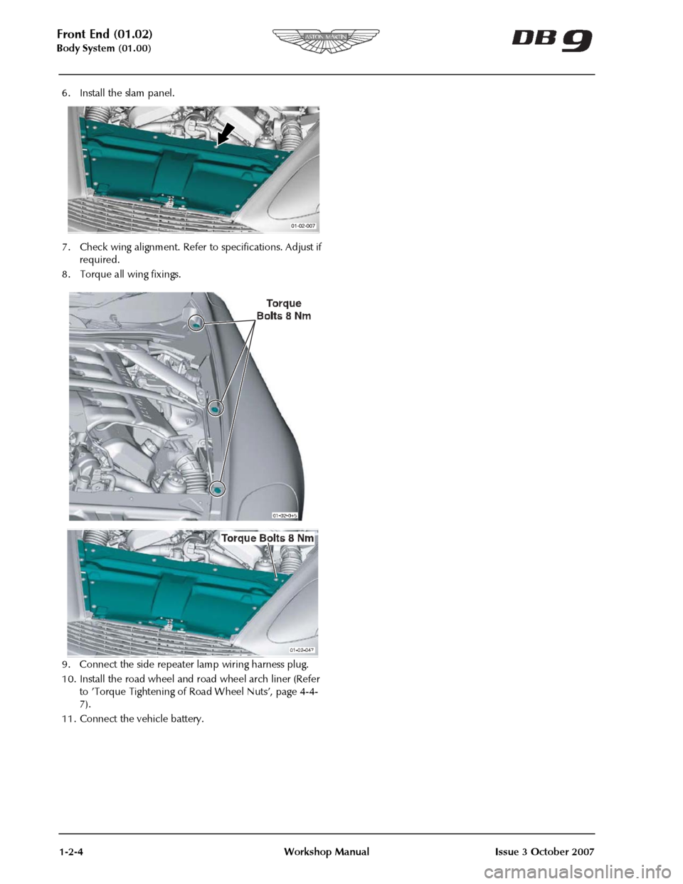 ASTON MARTIN DB9 2008 Owners Manual 