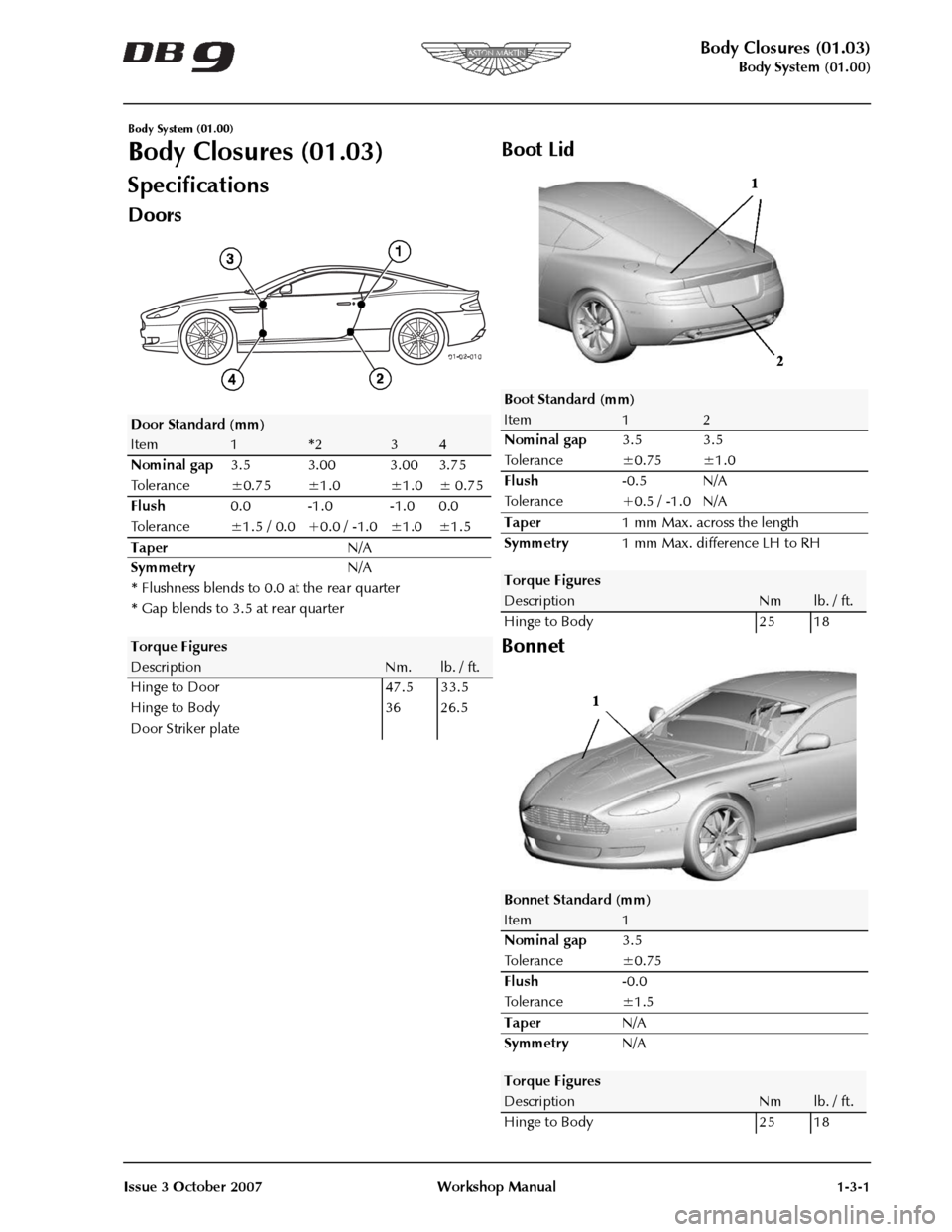 ASTON MARTIN DB9 2008 Owners Manual 