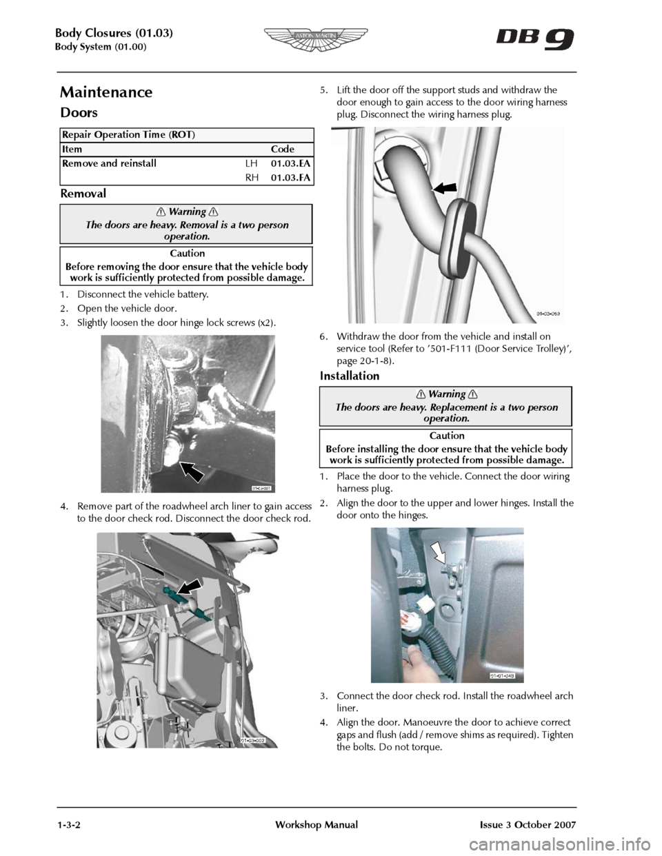 ASTON MARTIN DB9 2008 Owners Manual 